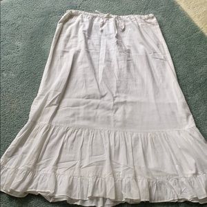 flowy white maxi skirt